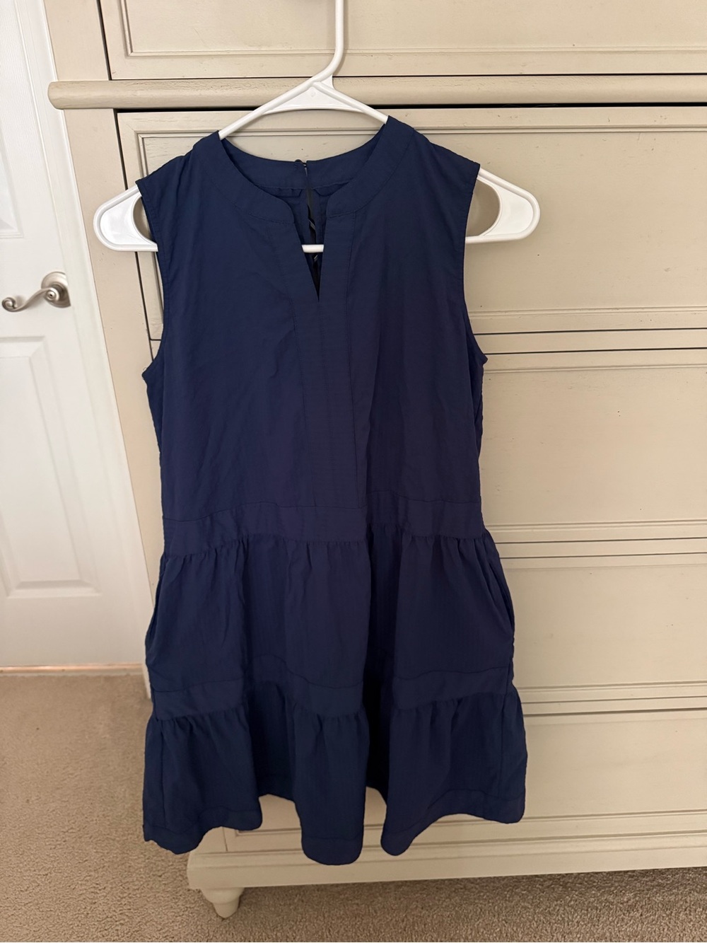 Vineyard Vines Navy Sleeveless Tiered Dress